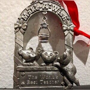 Things Remembered Make A Wish Teddy Bear Ornament 1999 The World's Best Teacher